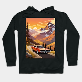 Classic American Orange Charger Muscle Car Hoodie